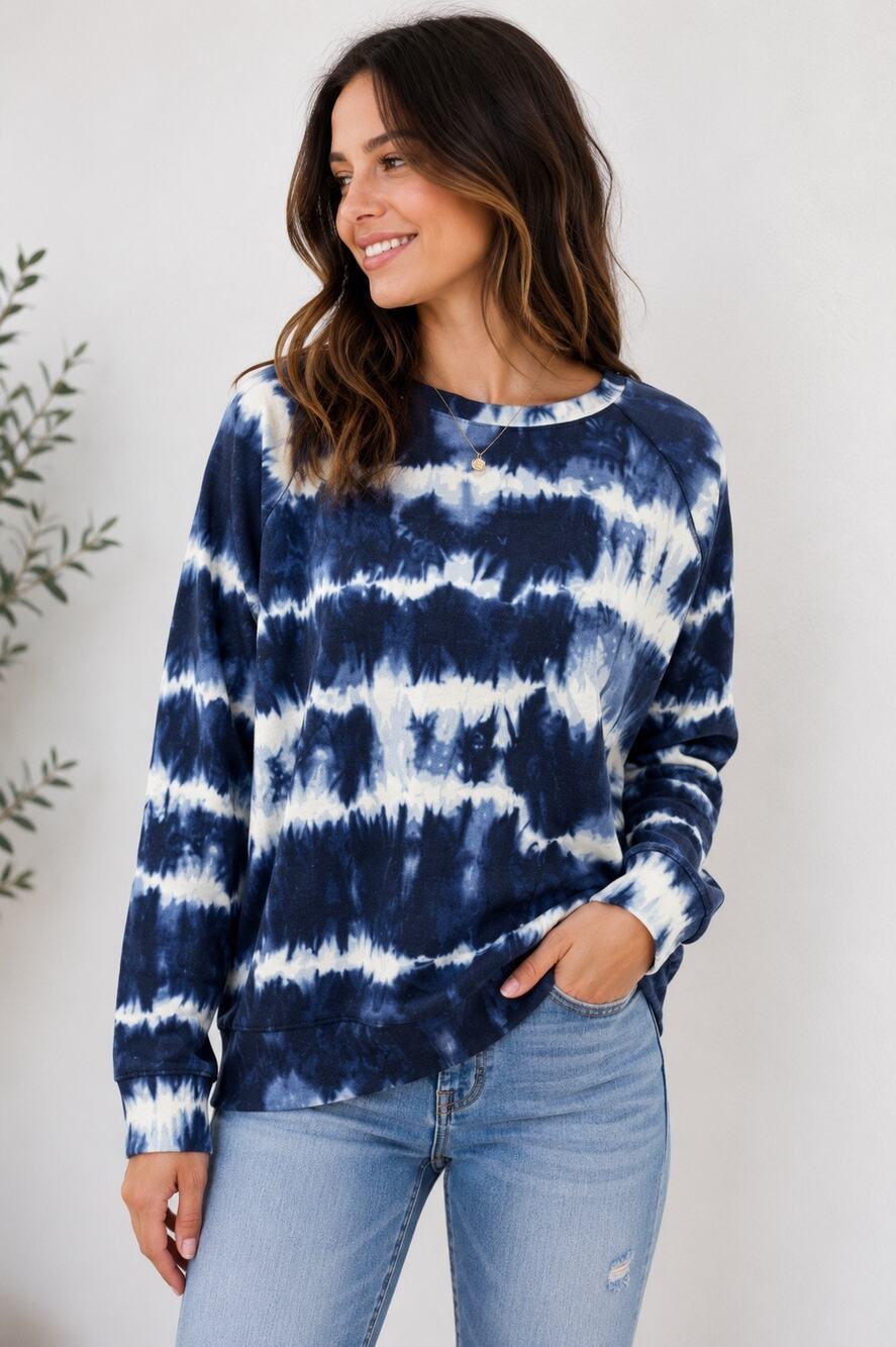 Michael Kors NWT Blue Tie Dye Sweatshirt Small